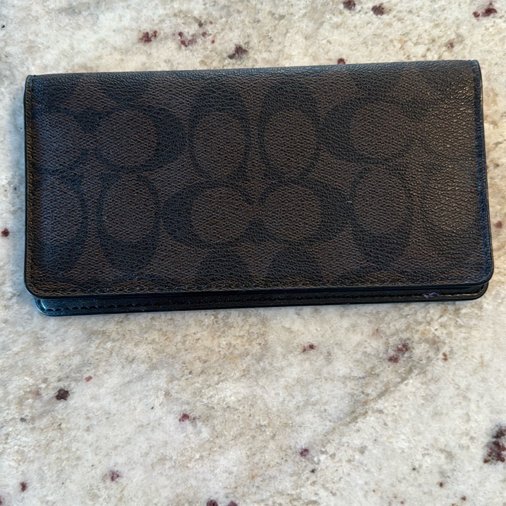 Coach Brown and Black Checkbook Cover